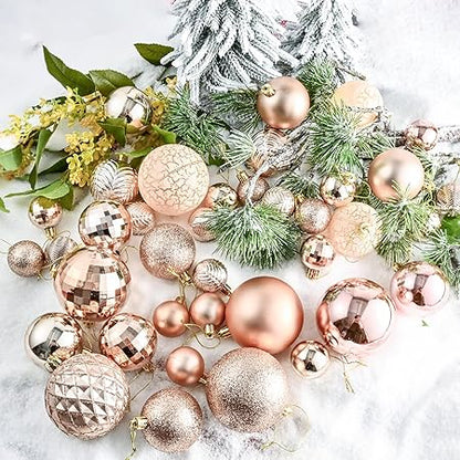 LANGXUN 36pcs Champagne Gold Christmas Tree Decorations Balls, Bolas De Navidad, 2024 Christmas Decor, Indoor Outdoor Shatterproof Christmas Ornaments, Xmars Party Wedding Suppiles