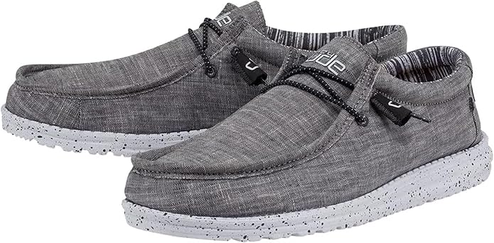 Hey Dude Men's Wally Chambray  Men's Loafers  Men's Slip On Shoes  Comfortable  Light-Weight