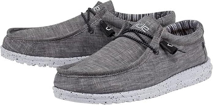 Hey Dude Men's Wally Chambray  Men's Loafers  Men's Slip On Shoes  Comfortable  Light-Weight