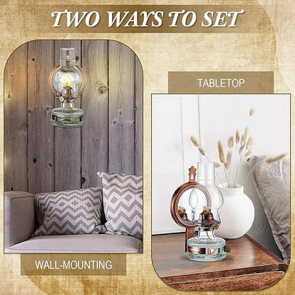 Glass Kerosene Lamp Portable Oil Lamp Lantern With Mirror- Large Capacity 300ml10oz Kerosene Lamp Rustic Wall Mounted IndoorOutdoor Camping Hurricane Lamp Home Decor Lighting Kerosene Horse Oil Lamp