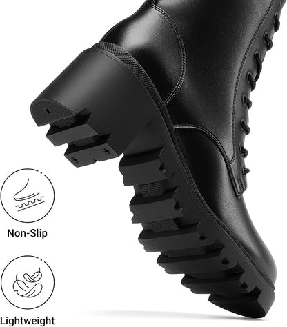 Step into fall and winter with these versatile ankle boots featuring a classic lace-up design, chunky heel, and lightweight yet durable construction.