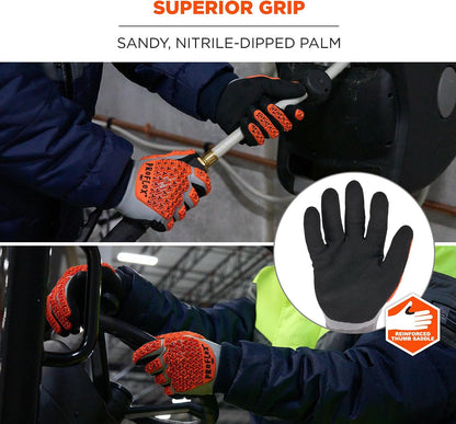 Ergodyne ProFlex 7521 Thermal Impact Resistant Work Gloves, Waterproof, Nitrile Coated Palms, ANSI A2 Cut Resistance, TPR Impact Protection Padding (Large)