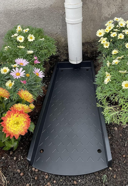 1 Pack Downspout Splash Block, 24" Rain Gutter Downspout Extensions Black, Decorative RainWater Drainage, Gutter Splas ( Doesn't come with 6pc Fixing Nailsh )
