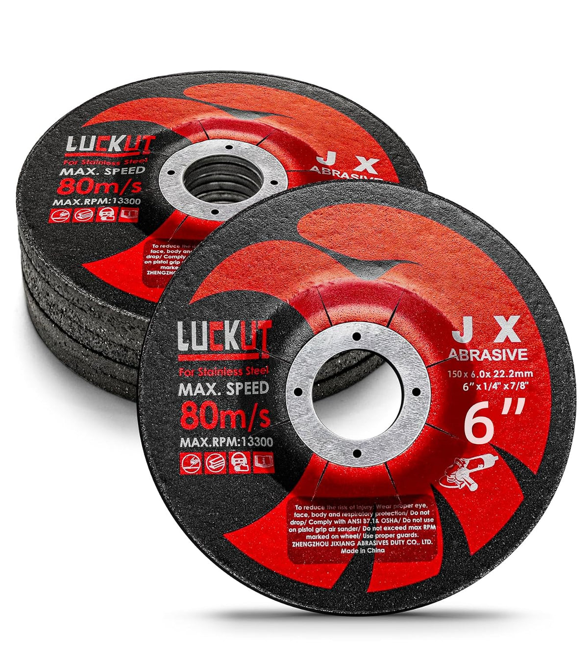 Angle Grinder Metal Discs, 6" x 1/4" x 7/8", 5 Pack