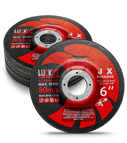 Angle Grinder Metal Discs, 6" x 1/4" x 7/8", 5 Pack