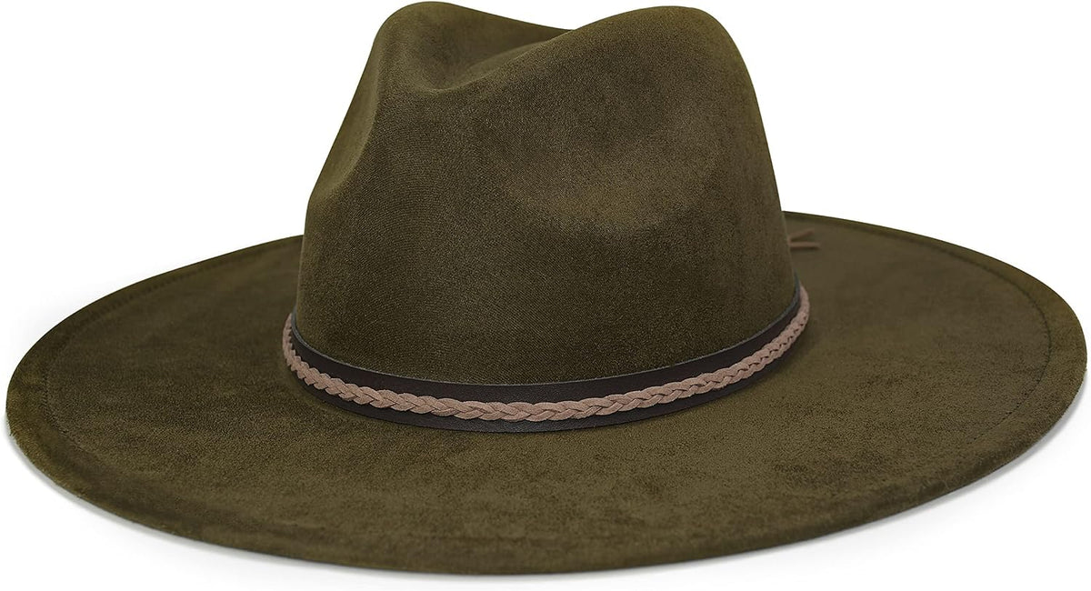 Big Wide Brim Fedora Hat for Women - Nashville Outfits Western Hats Women's Felt Panama Rancher Hat
