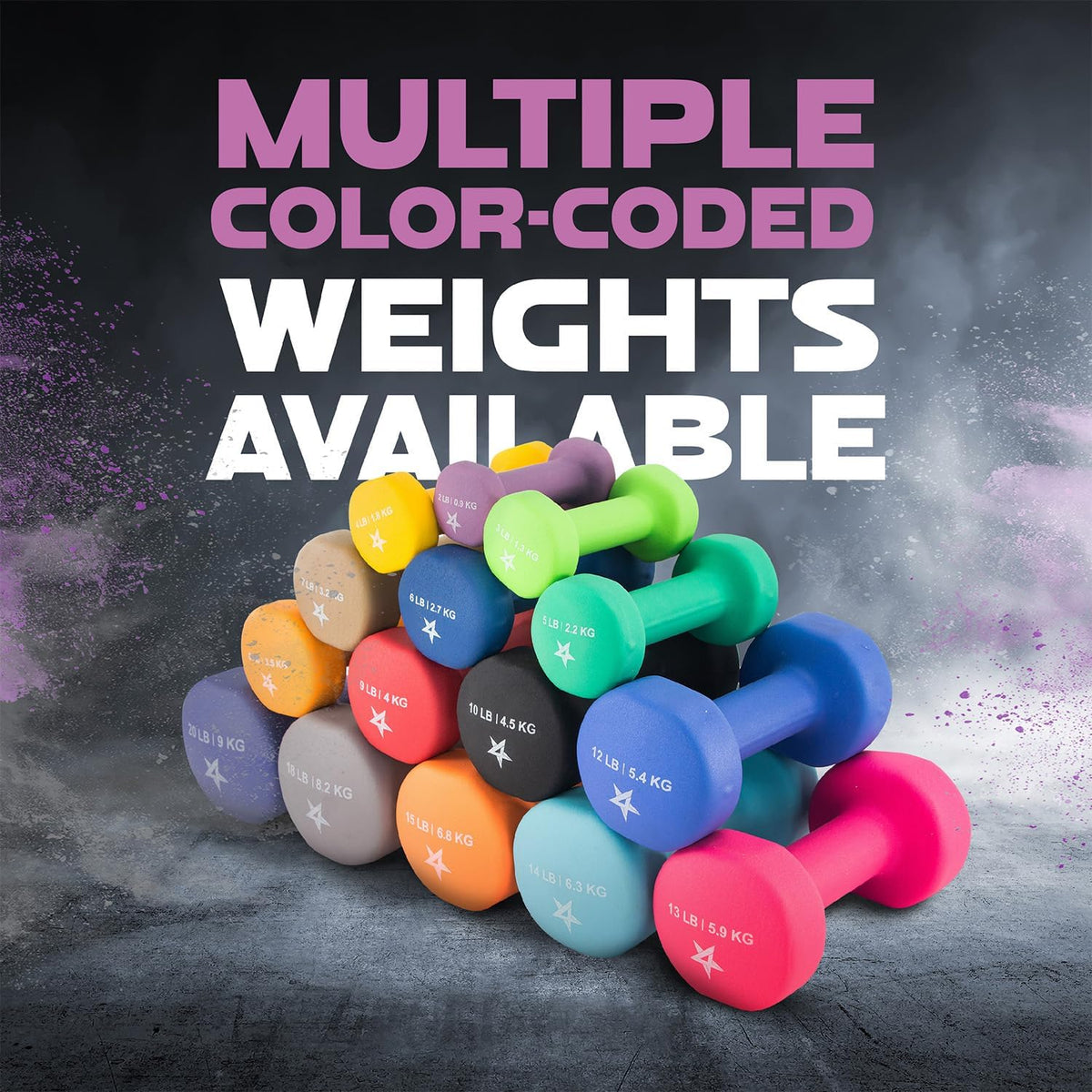 Yes4All Neoprene Coated Dumbbells, Set of 2
