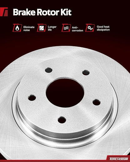 Torchbeam Front 328mm(12.91 inch) Brake Rotors | Brake Kit for 2008-2019 Highlander, 2011-2020 Sienna, 2010-2015 RX350; RX450h, 2018-2021 NX300,2pcs Automotive Replacement Disc Brake Rotor,31511