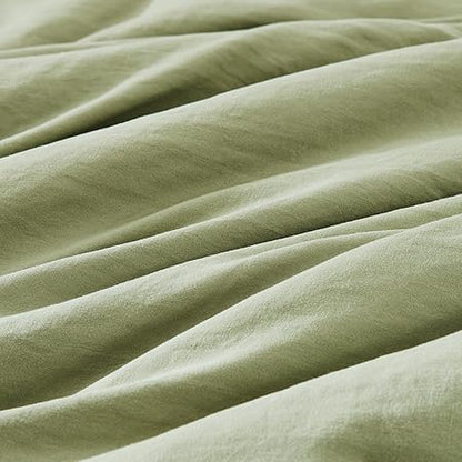 WRENSONGE Twin Comforter Set- 5 Pieces Sage Green Bed in a Bag, All Season Twin XL Bedding Sets with 1 Fitted Sheet, 1 Flat Sheet, 1 Pillow Sham and 1 Pillowcase