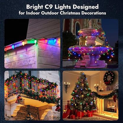 DIRNUN C9 Multicolor LED Christmas String Lights, 50 Count, 33 ft