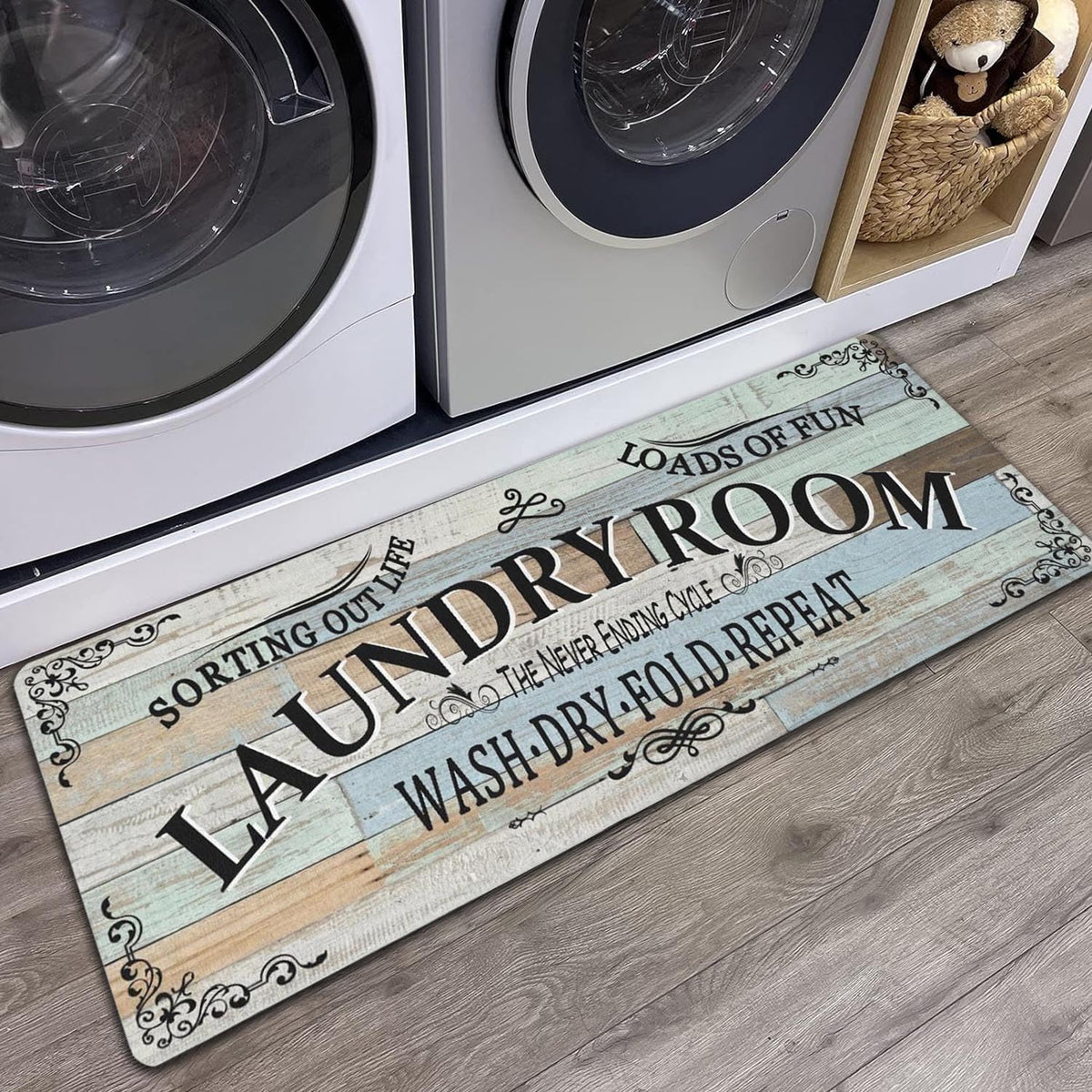 Non Slip Laundry Room Rug - Farmhouse Kitchen Floor Mat -Laundry Room Rug- Runner Decor -Washable Floor Carpet for Washroom Mudroom Kitchen Bathroom Hallway-20 x48