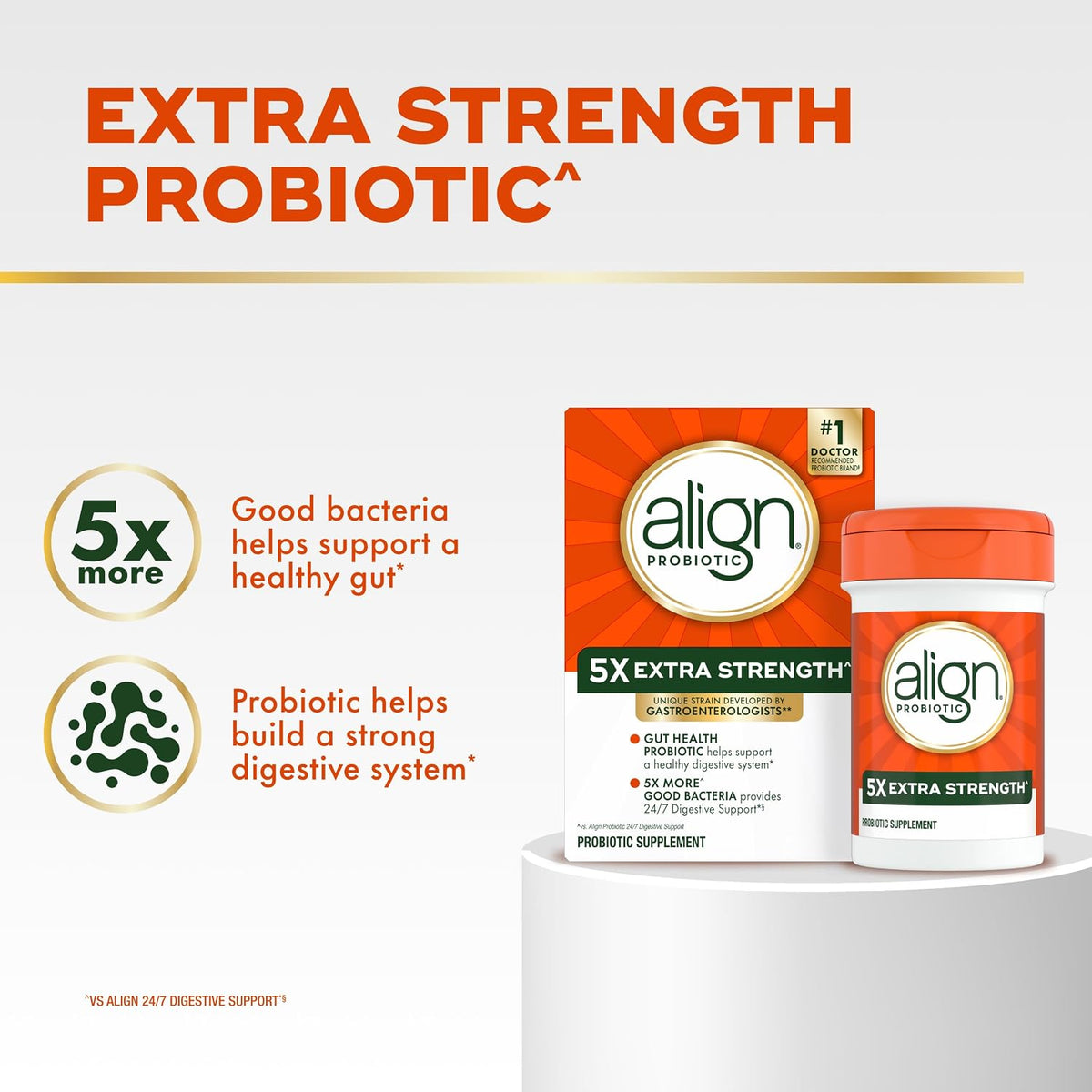 Align Probiotic, Extra Strength, Probiotics for Women and Men, Probiotics for Men, Probiotic Capsules have 5X CFUs, 42 Capsules