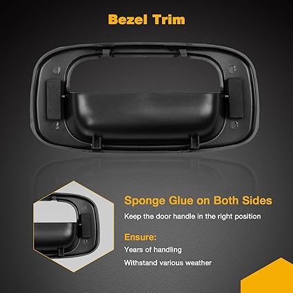 Tailgate Handle Latch and Bezel Trim with Rod Clips  for 1999-2007 Chevy Silverado GMC Sierra 1500 2500 3500  Replaces 15997911, 15228539, 15228541, 15228540
