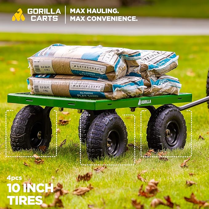 Gorilla Carts 10 Inch No Flat Replacement Tire for Utility Carts GCG-4, GCG-2140, GOR4PS, GOR400, GOR4G, GOR5, GOR800(B)-COM, GOR801, and GCG-900
