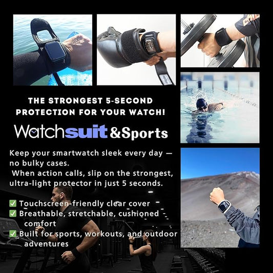 Watch Cover Watch Protector?Watchsuit VR Black/Red?A Cover That Allows You to Easily Attach Your smartwatch or Wristwatch in 5 Seconds! A Covering That can be Easily Worn for Both Sports and Work.