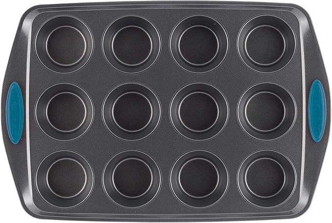 Gorilla Grip Nonstick Bakeware 12-Cup Muffin Tin With Grips / Nonstick Cupcake Tin With Grips - 12 Cup, Gray