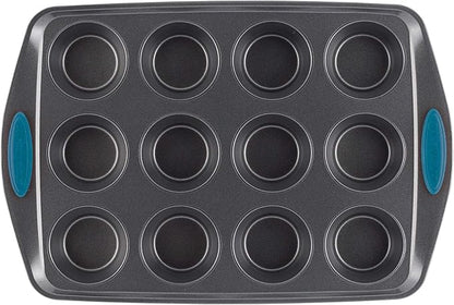 Gorilla Grip Nonstick Bakeware 12-Cup Muffin Tin With Grips / Nonstick Cupcake Tin With Grips - 12 Cup, Gray
