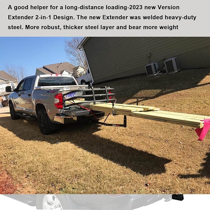 koxuyim Trailer hitches for Truck (2-in-1 Design Work with Pick Up Truck  SUV for Ladder, Rack, Canoe, Kayak, Long Pipes and Lumber) 70231 with Hitch Tightener Anti Rattle Stabilizer