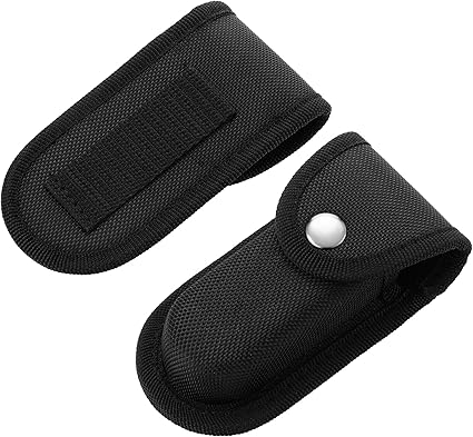 Nylon Pocket Knife Sheath, 4'' Multitool Pouch, Folding Knife Belt Sheath with Snap Closure and Vertical Carry Belt Loop, Multitool Case for Outdoor or Daily Use, Medium Size