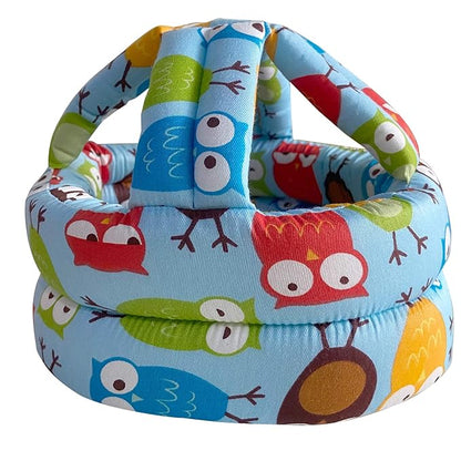 IULONEE Baby Infant Toddler Helmet No Bump Safety Head Cushion Bumper Bonnet Adjustable Protective Cap Child Safety Headguard Hat for Running Walking Crawling Safety Helmet for Kid (Blue Owl)