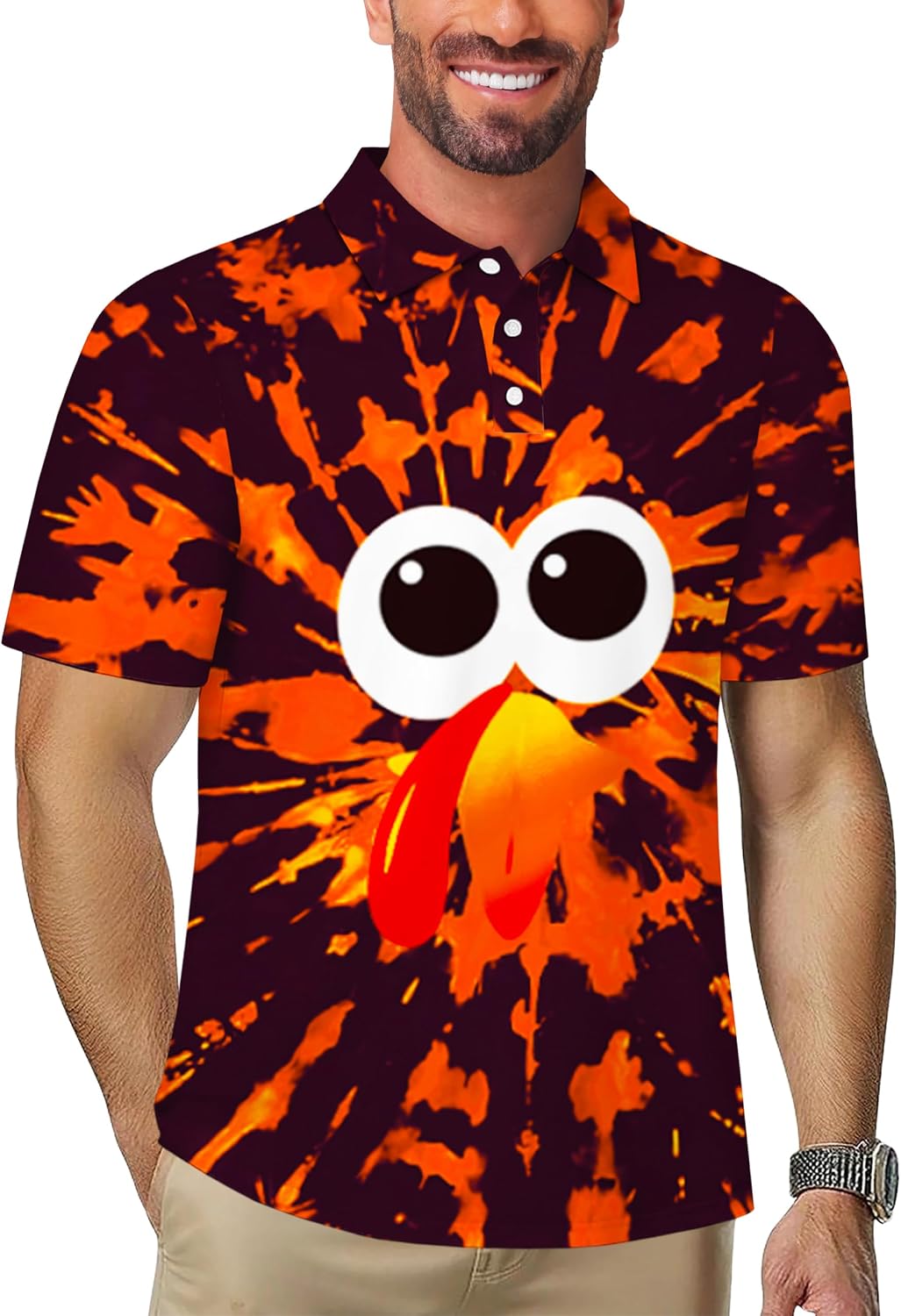 AOBUTE Men's St Patricks Day Polo Short Sleeve Easter Shirt Holiday Golf Top h