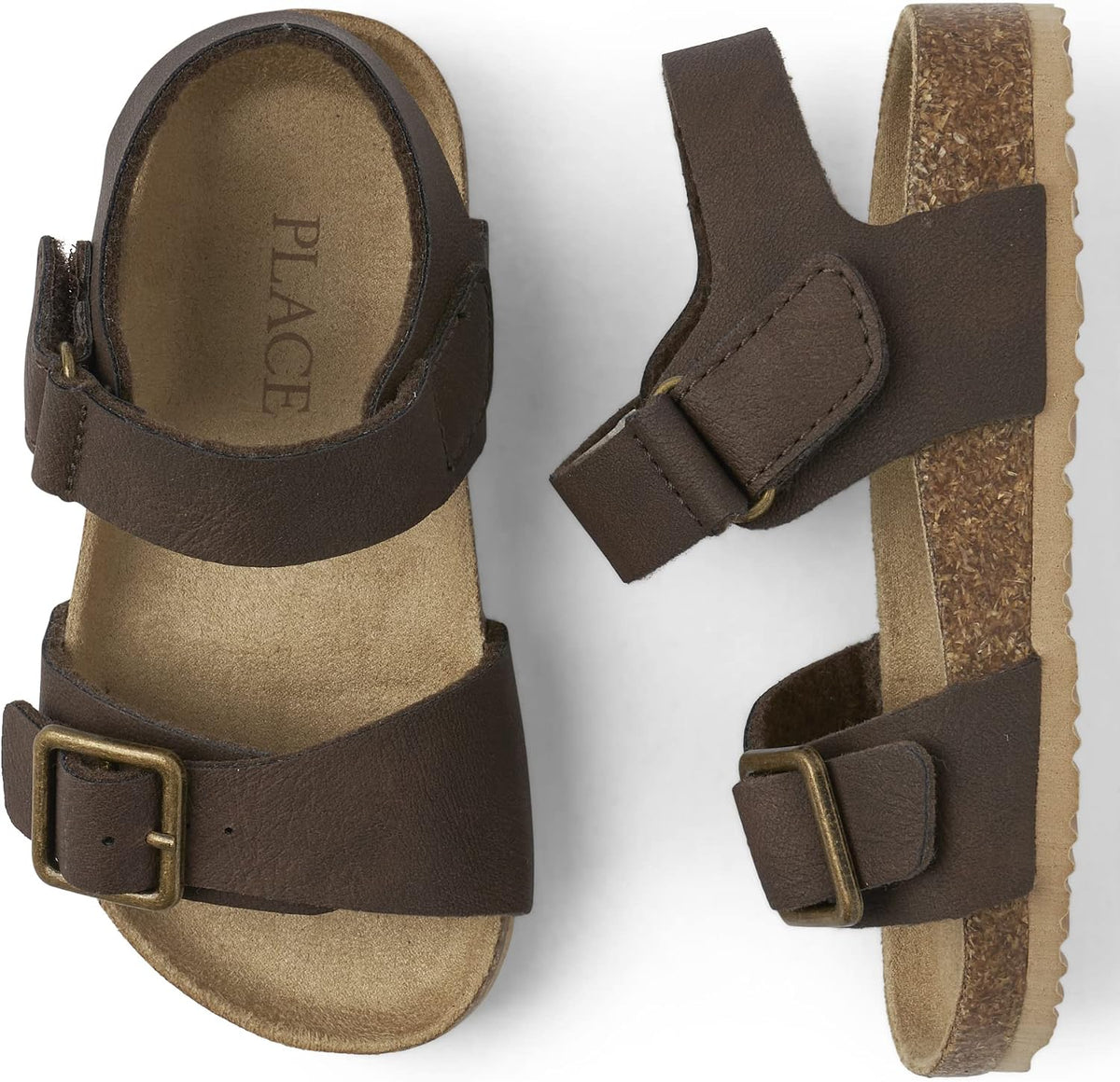 4T.The Children's Place boys Baby Boys and Toddler Casual Adjustable Double Buckle Flat Sandals