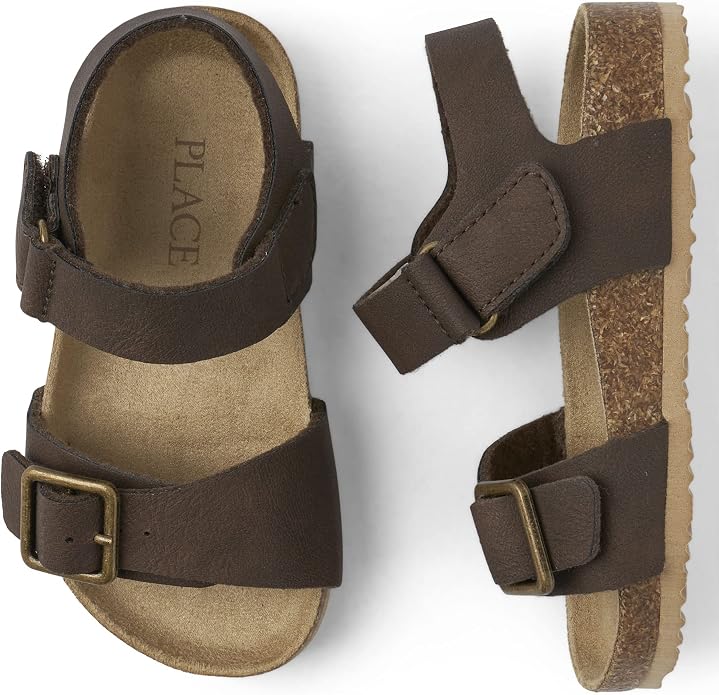 4T.The Children's Place boys Baby Boys and Toddler Casual Adjustable Double Buckle Flat Sandals