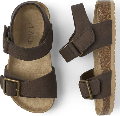 4T.The Children's Place boys Baby Boys and Toddler Casual Adjustable Double Buckle Flat Sandals