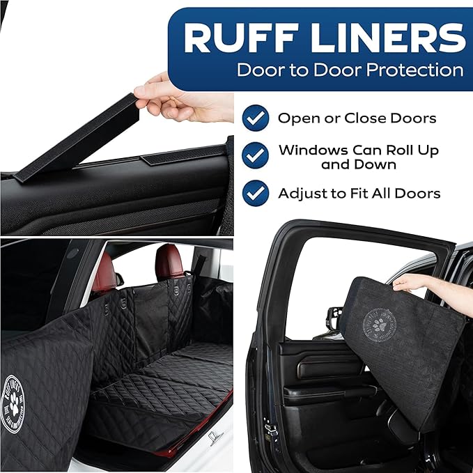 Dog Hammock for Truck with Door Protection - Heavy Duty Large Size Fits Full-Size Trucks - Waterproof Dog Seat Cover for Back Seat - Machine Washable with Travel Bag