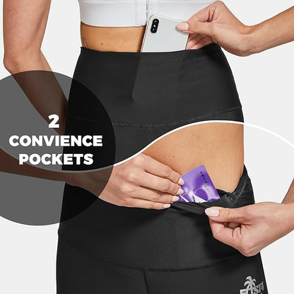 FitsT4 Sports Women's Swimming Leggings UPF 50 High Waisted with Pockets Swim Pants