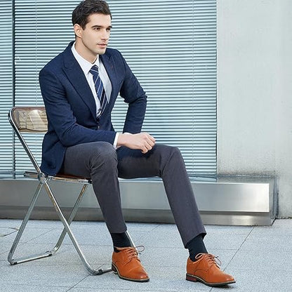 Jousen Men's Dress Cap Toe Shoes Wingtip Brogue Oxford Formal Shoes for Men Business Derby Shoes