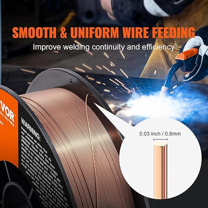 VEVOR Solid MIG Welding Wire, ER70S-6 0.030-inch 11LBS with Low Splatter and High Levels of Deoxidizers for All Position Gas Welding
