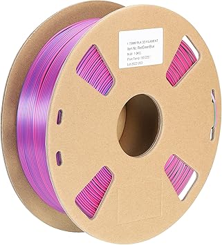 PATIKIL 3D Printer Filament, 1.75m 1KG, Tri-Colors Red Blue Green Changing PLA Filament Silk Magic PLA Filament 1.75 -0.02mm 1kg2.2lbs