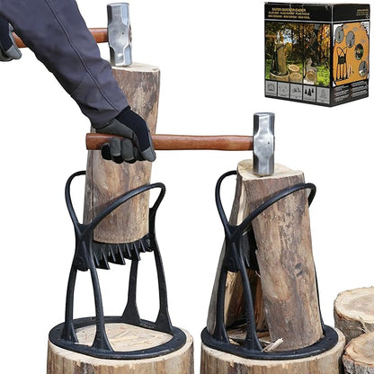 Wood Splitter Kindling er Manual Kindling Splitter Portable Log Splitter, Wedge Made from CAST Steel, No Axe, Black