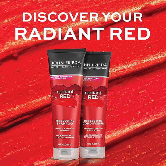 John Frieda Radiant Red Red Boosting Conditioner, Daily Conditioner, Helps Replenish Red Hair Tones, 8.3 Ounce, with Pomegranate and Vitamin E