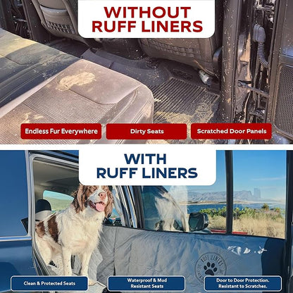 Dog Hammock for Truck with Door Protection - Heavy Duty Large Size Fits Full-Size Trucks - Waterproof Dog Seat Cover for Back Seat - Machine Washable with Travel Bag