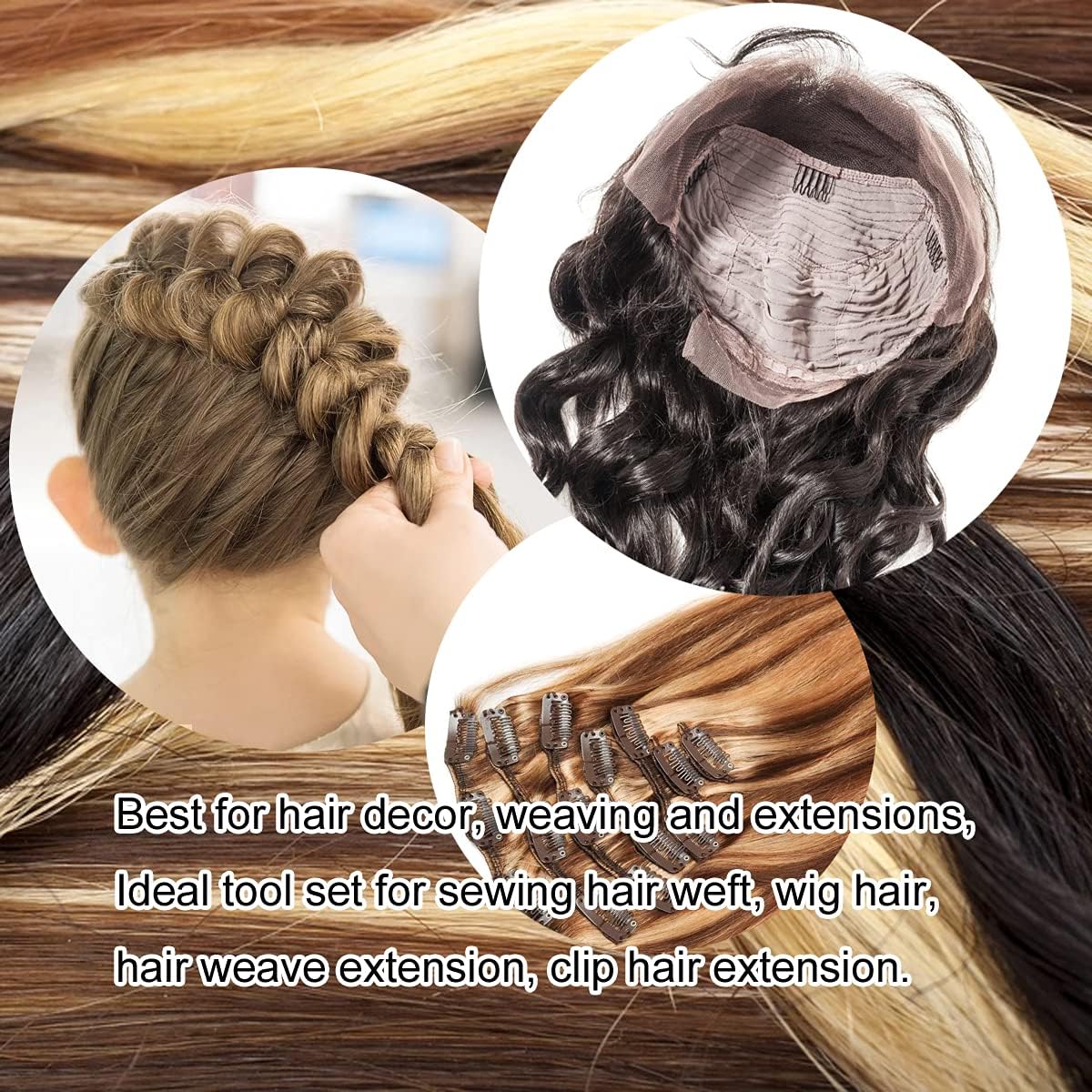 colored bird 6 Rolls Sewing Threads Using for Hand Sewing Hair Extensions Making Wigs DIY (Black, Dark Brown, Reddish Brown, Brown, Red, Khaki)