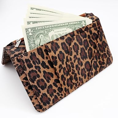 Server Book, Cutaswish Server Books for Waitress Cute, Waiter Receipt Book, PU Leather Waitress Book with Zipper Pocket, Waitress Accessories, Leopard