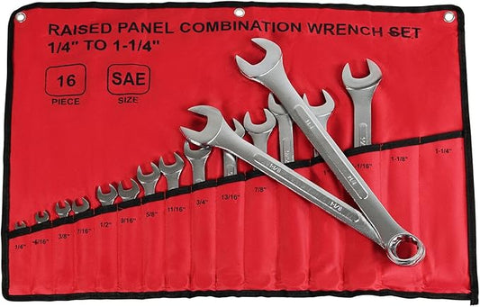Combination Wrench Set SAE Standard Wrench Set 14 to 1-14 Inch 16pc NEW