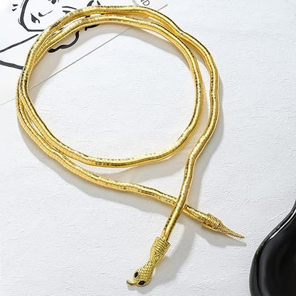 Bendable Snake Necklace Gold Snake Necklace for Women Adjustbale Snake Statement Necklace Halloween Jewelry