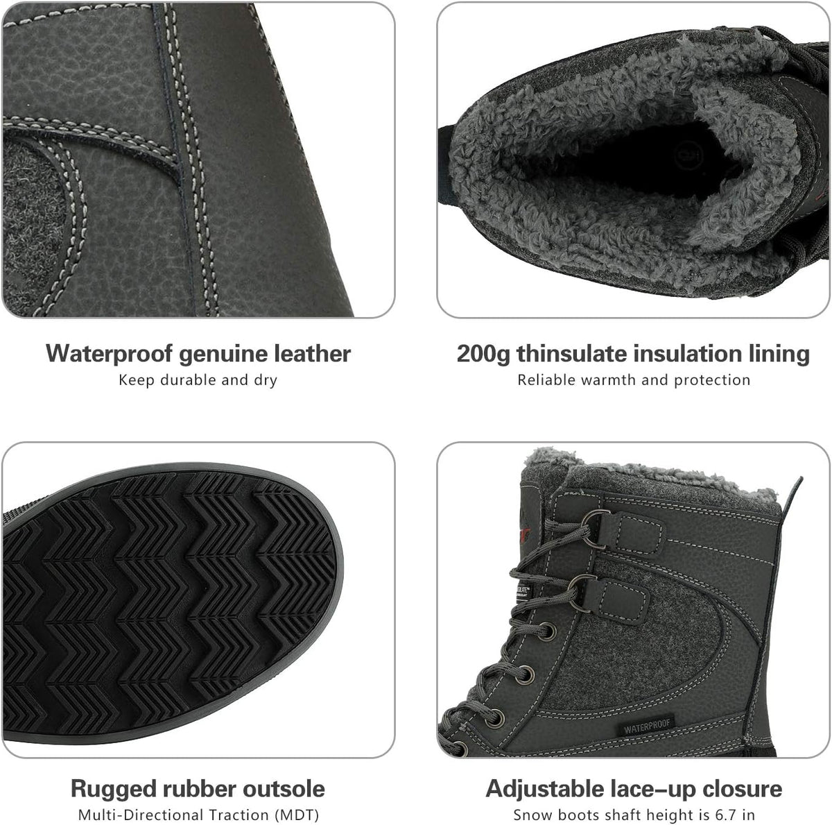 Men's Waterproof Winter Snow Boots AVENUE