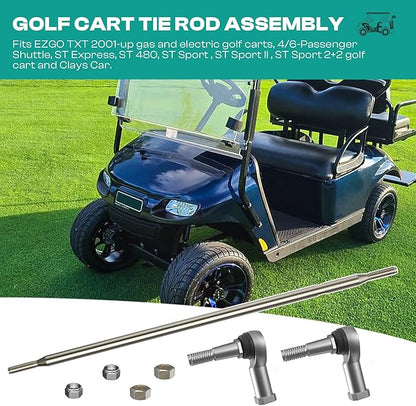 Drive-up Golf Cart Tie Rod Assembly for EZGO TXT 2001-Up Gas Electric Models OEM 70876-G02 70902-G01 70902-G02