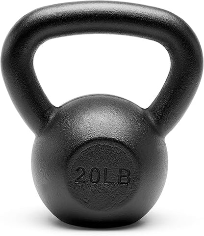Premium Powder Coated Solid Cast Iron Kettlebell Weights 5, 10, 15, 20, 25, 30, 35, 40, 45 lbs