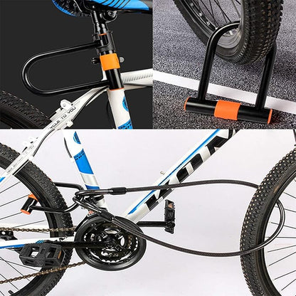 Bike U Lock with Cable Heavy Duty Bike Lock Bicycle U Lock, 14mm Shackle and 3.77ft Length Cable with Mounting Bracket for Bike Motorcycle and More