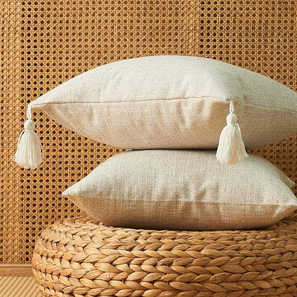 Throw Pillow Cover Pack of 2, Decorative Throw Pillow Case, Japanese Cushion Cover with Zipper Closure, Pillow Covers for Chair, Sofa, Bed, Living Room and Home Decor, 18 x 18 in Day