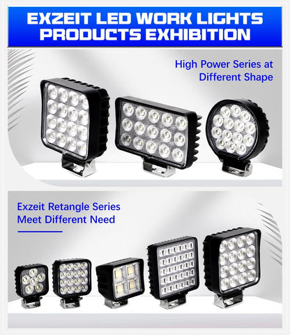 128W Led Equipments Work Lights Truck Trators Skid Steer Lights, 12800 Lumens Flood Light Led Work Lights for Excavator Grader Crawler Dozer Wheel Loader, 4.3 Inch, 12/24V