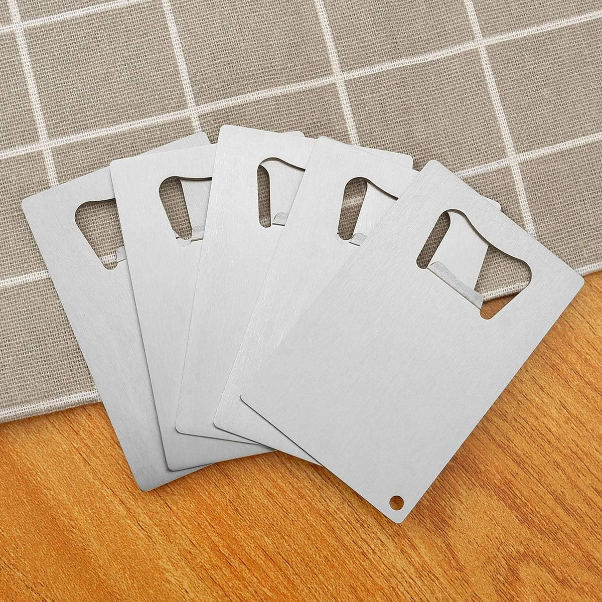 Wallet Bottle Opener, Cool & Funny Card Size Party Wedding Favors Beer Bottle Opener for Guest,Stainless Steel (2pcs-Black(