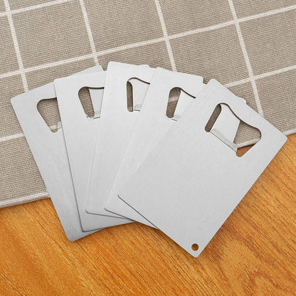 Wallet Bottle Opener, Cool & Funny Card Size Party Wedding Favors Beer Bottle Opener for Guest,Stainless Steel (2pcs-Black(