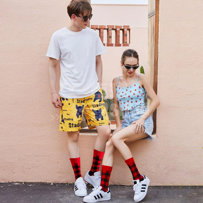 Buffalo-Plaid-Cotton-Socks - Check Crew Socks Hiking Casual Warm Socks 1-pairs Fit for women