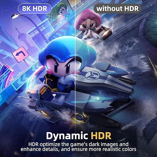 8K DisplayPort Cable 1.4, 3.3 FT DP Cable (VESA Certified, 8K60Hz, 4K60Hz120Hz240Hz, 2K120Hz165Hz240Hz), 32.4Gbps High Refresh Rate for Gaming MonitorHDRHDCPFreeSyncG-Sync